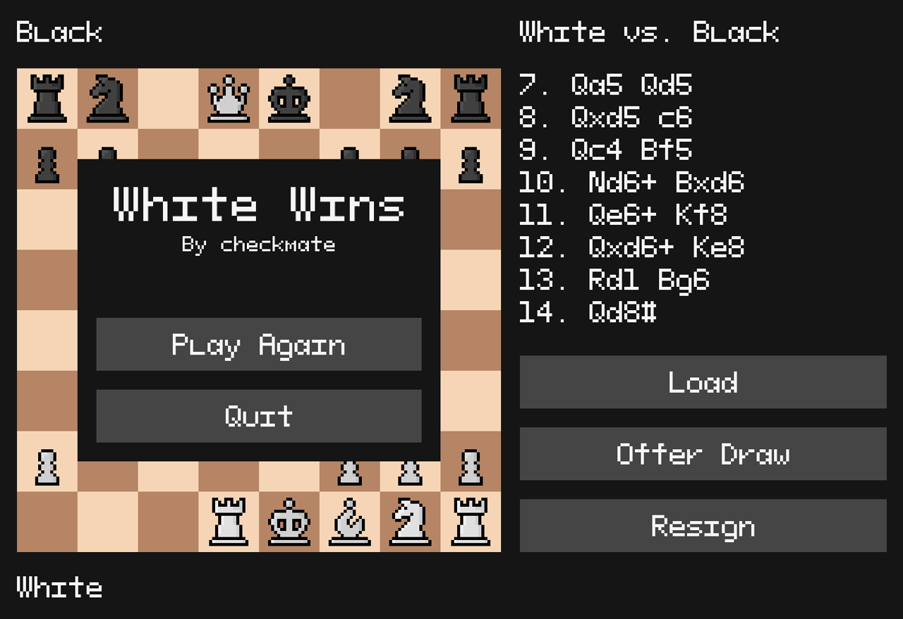 Screenshot of our chess game's GUI